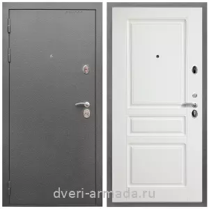 Одностворчатые входные двери, Дверь входная Армада Оптима Антик серебро / МДФ 16 мм ФЛ-243 Белый матовый