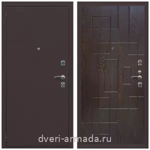 Для загородного дома, Дверь входная Армада Комфорт Антик медь / МДФ 16 мм ФЛ-57 Дуб шоколад