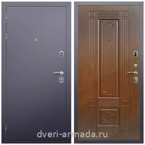 Правые входные двери, Дверь входная Армада Люкс Антик серебро / ФЛ-2 Морёная береза из металла в кирпичный дом с порошковой окраской
